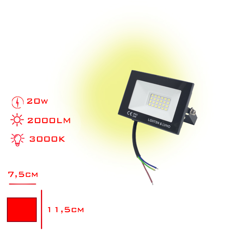 Leva Projektor Led Slım 20w Sarı Isık Lv-3145 / 3