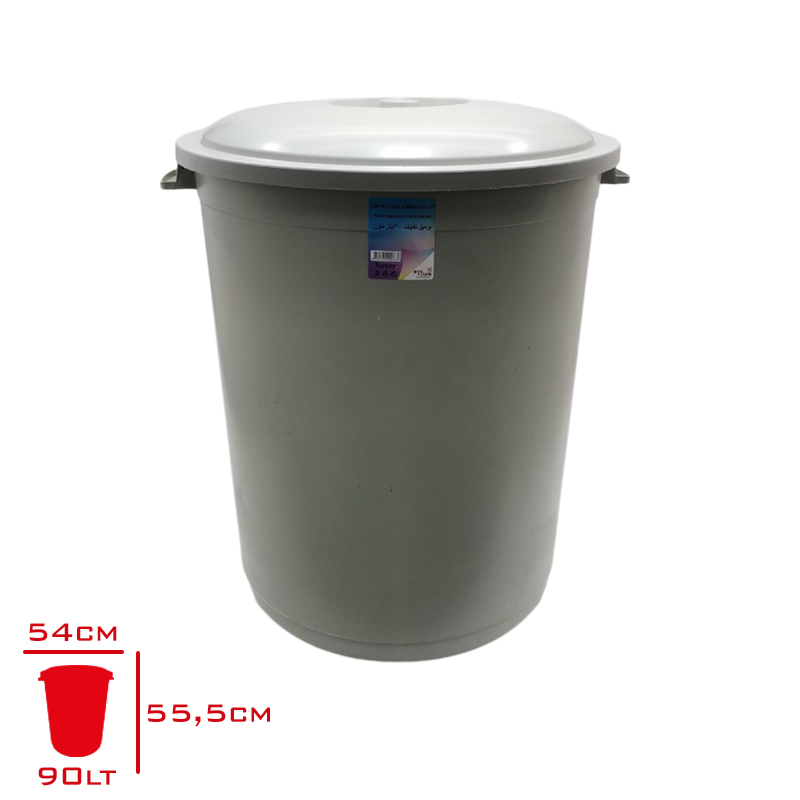 Çöp Kovası 90 Lt Gri