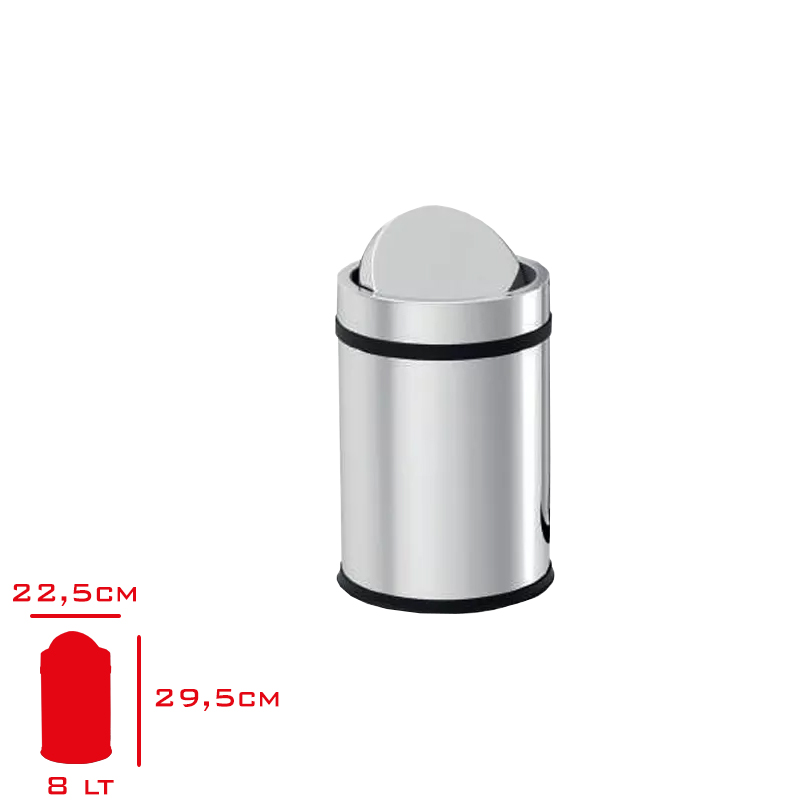 Metal Çöp Kovası Döner Kapak 8 Lt 8011