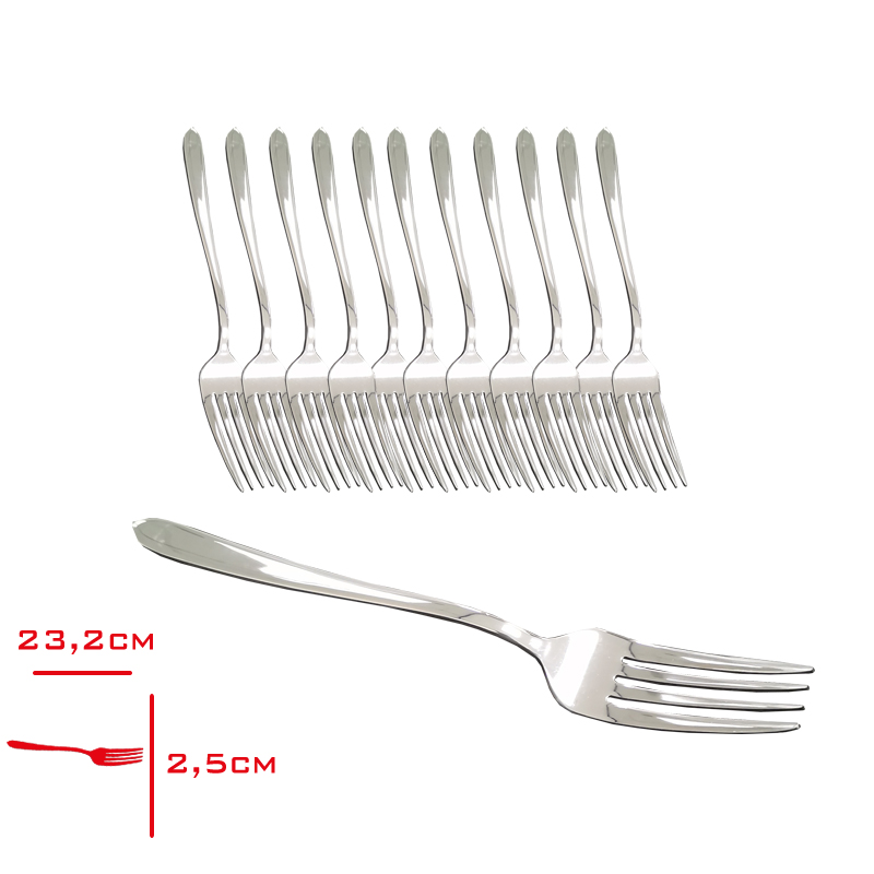 Rollers Vızyon Yemek Çatalı 12'li 3 Mm 304