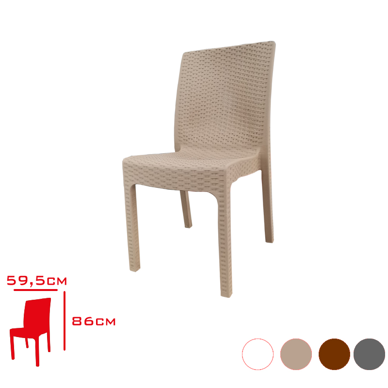 Florya Sandalye Rattan Lılyum Beyaz/Cappucıno/Ant/Kahve