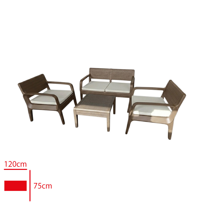 Leva Oturma Grubu Reyna Rattan 1 Ikılı 2 Tekli 1 Sehpa Cappucıno