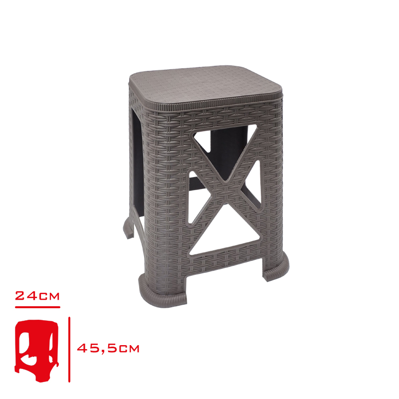 Florya Tabure Rattan Leon Eko Tık-Kahve-Antrasıt-Cappucıno