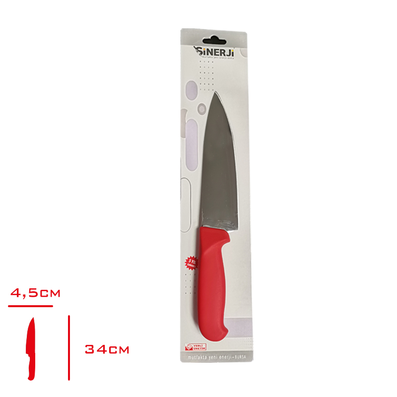 Sılver Sef Bıçağı 3 No 23 Cm Kırmızı 10117