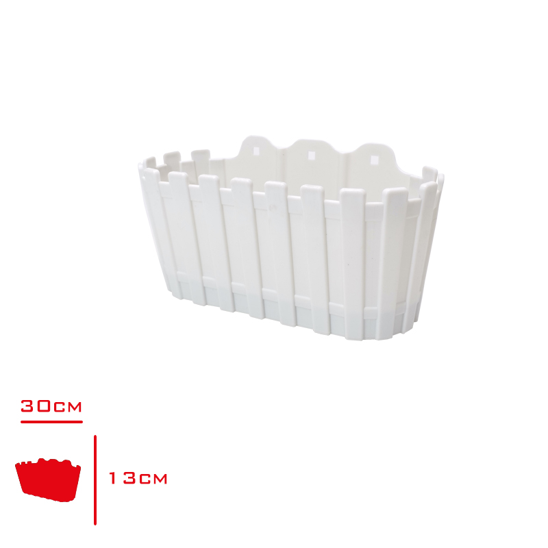 Polıwork Duvar Saksı Akasya 30 Cm Beyaz A-D30by