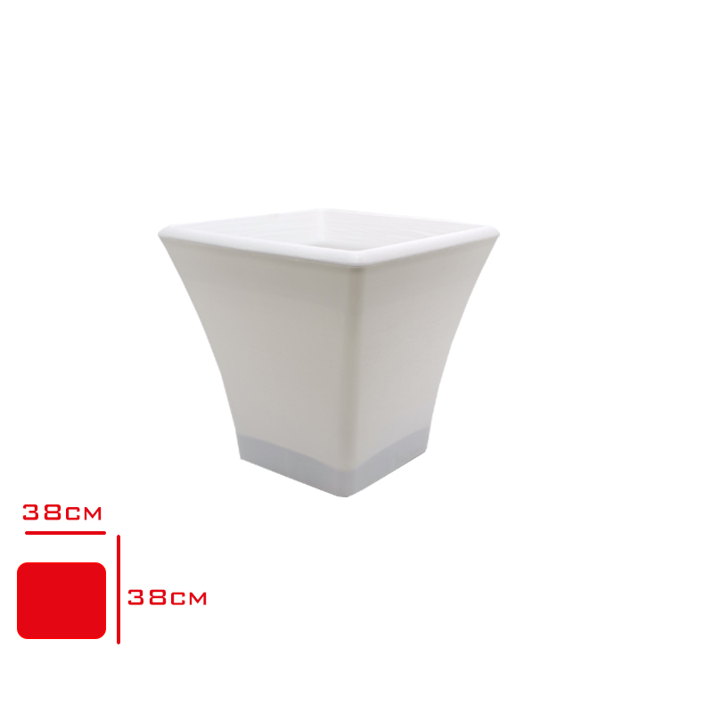 Polıwork Saksı Begonvıl 38 Cm Kare Beyaz Sq