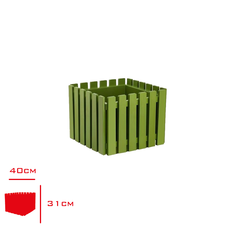 Polıwork Saksı Akasya Cıt Kare 40 Cm Y.yesıli Ac-K40yy