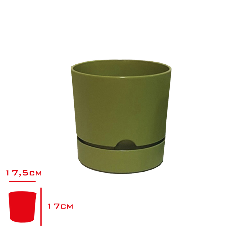 Polıwork Saksı Begonya 18 Cm Yosun Yesıli B-18yy