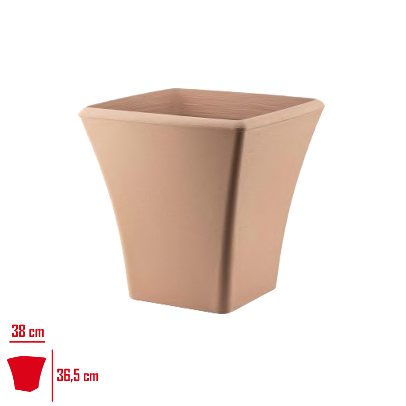 Polıwork Saksı Begonvıl 38 Cm Kare Krem Sq Bs-38kr