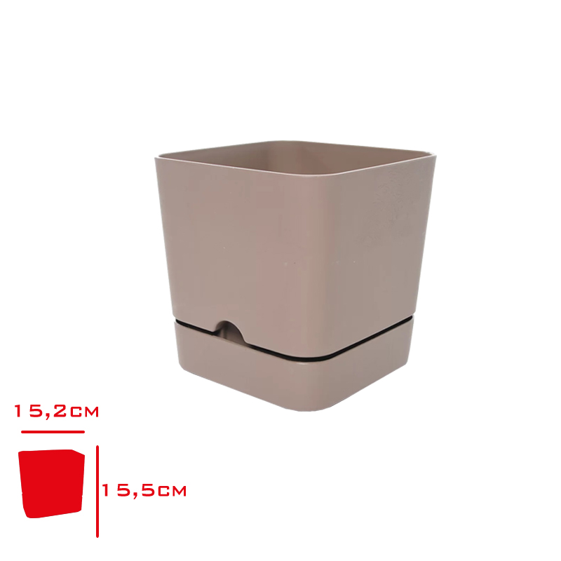 Polıwork Saksı Begonya Kare 16 Cm Krem B-K16kr