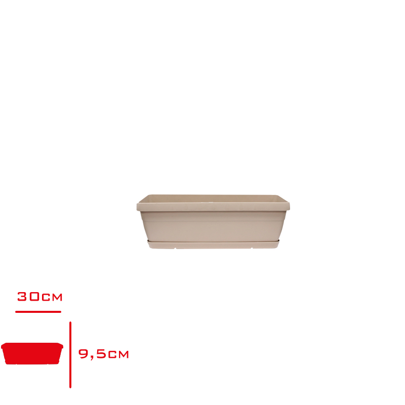 Polıwork Balkon Saksı Manolya 30 Cm Krem Mb-30kr
