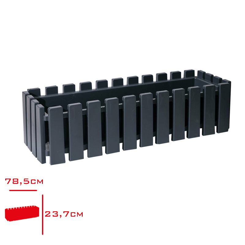 Polıwork Balkon Saksı Akasya Cıt 80 Cm Antrasıt Ac-B80an
