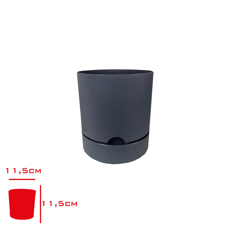 Polıwork Saksı Begonya 12 Cm Antrasıt B-12an