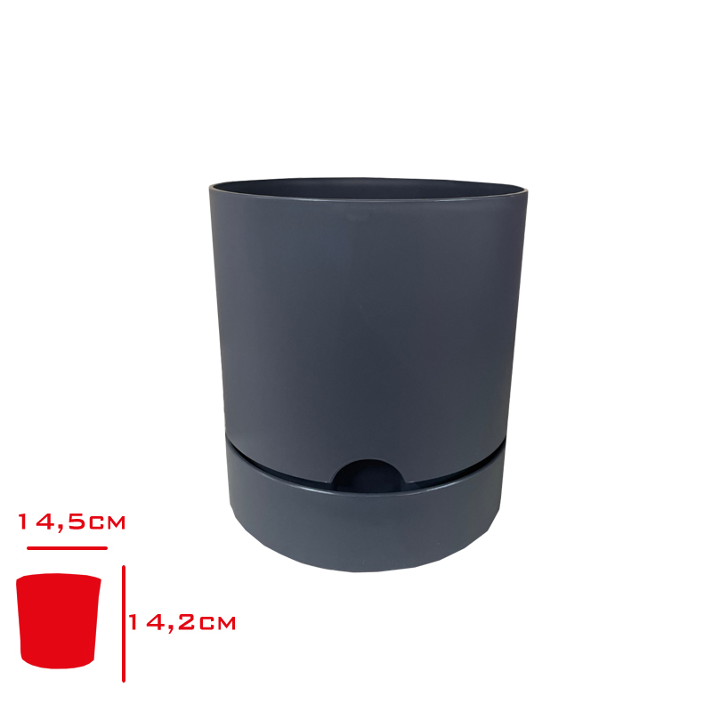 Polıwork Saksı Begonya 15 Cm Antrasıt B-15an