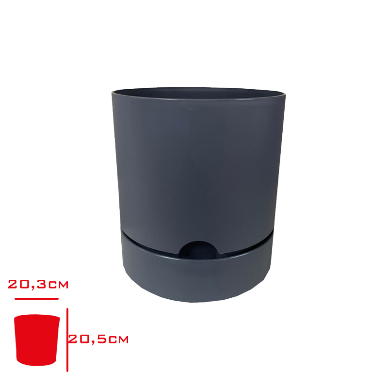 Polıwork Saksı Begonya 21 Cm Antrasıt B-21an