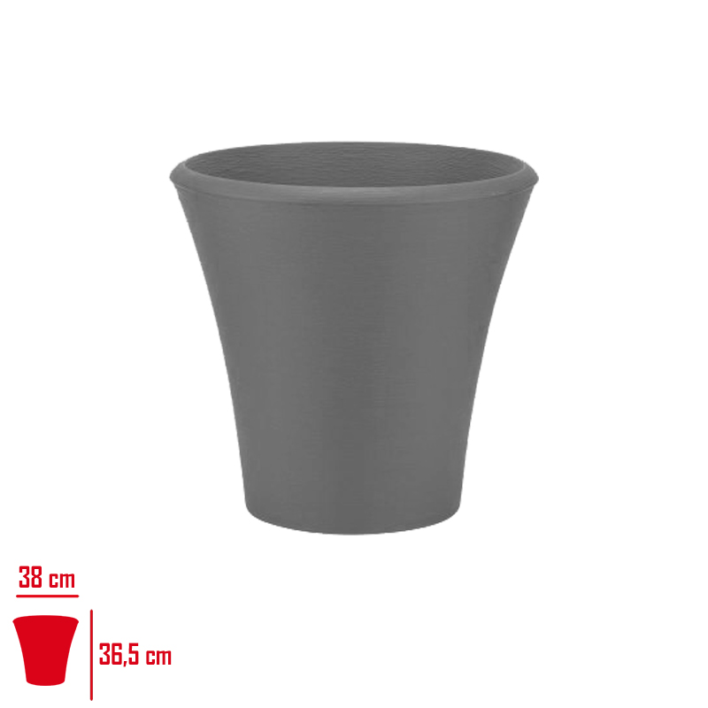 Polıwork Saksı Begonvıl 38 Cm Antrasıt Yuvarlak Br-38an