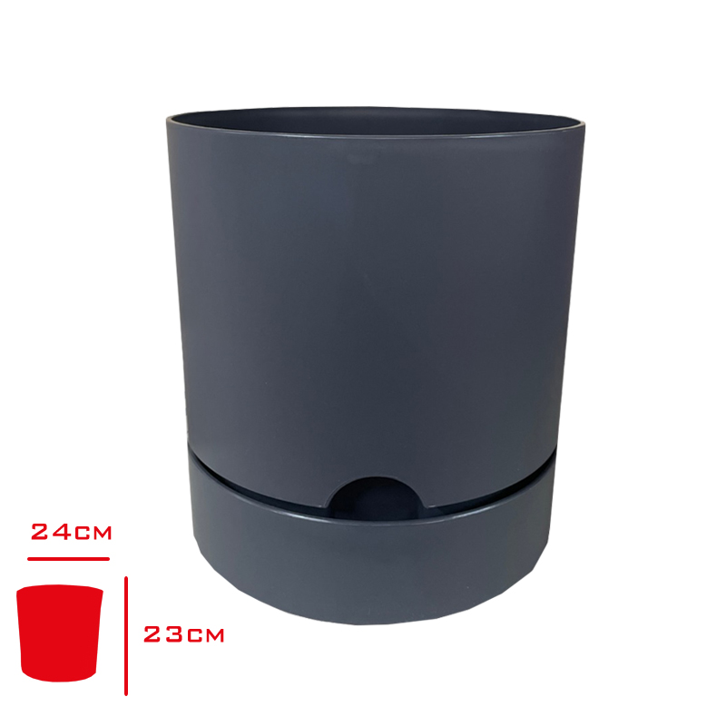 Polıwork Saksı Begonya 25 Cm Antrasıt B-25an