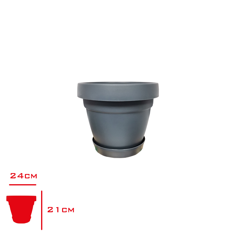 Polıwork Saksı Manolya 24 Cm Antrasıt M-24an