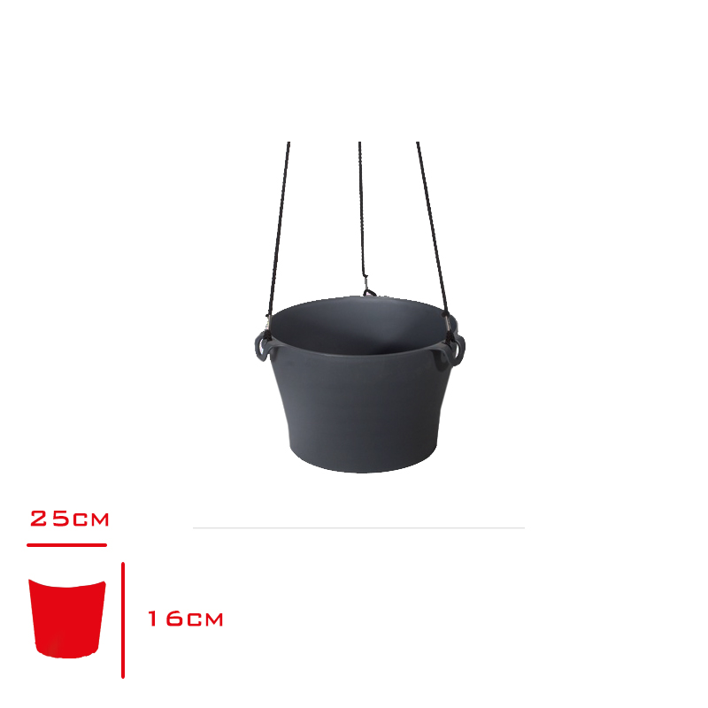 Polıwork Makrome Saksı Manolya 24 Cm Antrasıt Mm-24an