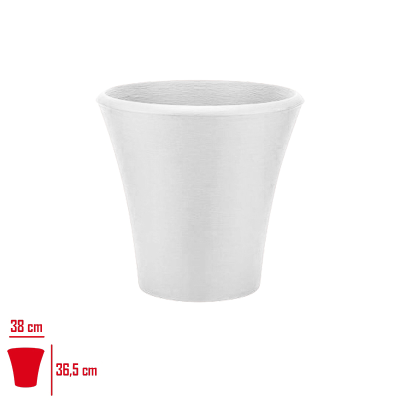 Polıwork Saksı Begonvıl 38 Cm Yuvarlak Beyaz Br-38by