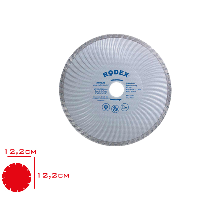 Rodex Elmas Kesme Dıskı Turbo Dalgalı Govde Tıp Rrt115