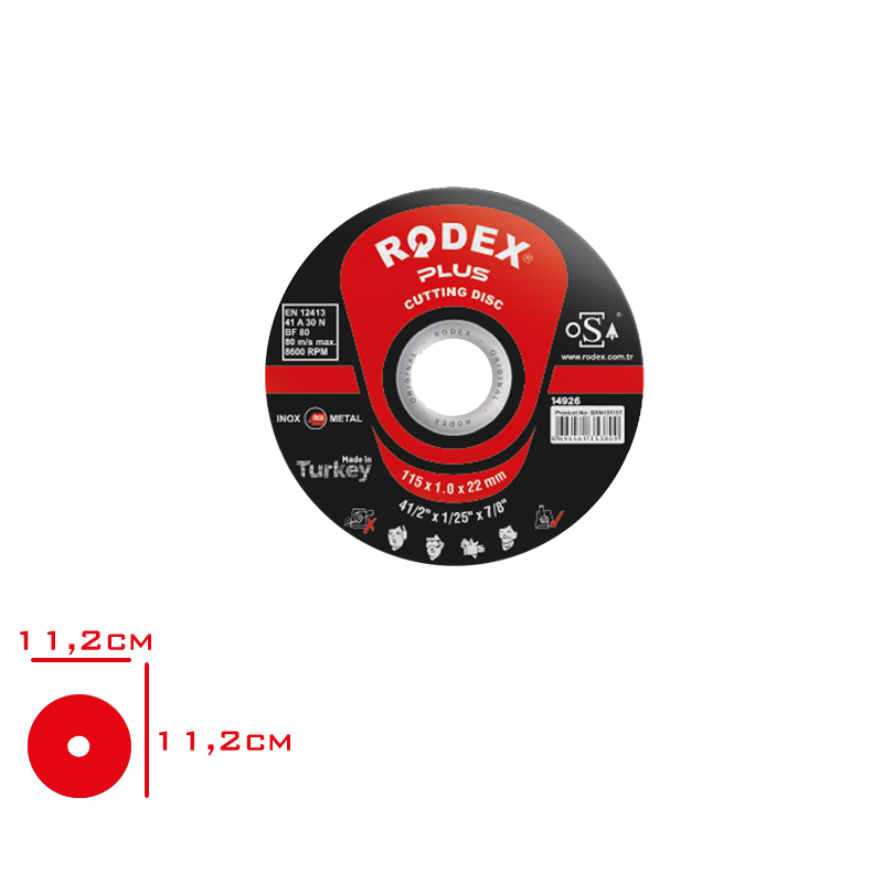 Rodex Kesme Tası Metal Inox Srm10115n