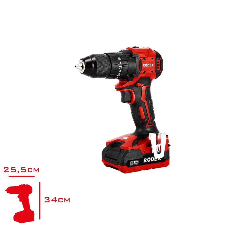 Rodex Darbeli Matkap Akulu 21 Volt Rdx3404