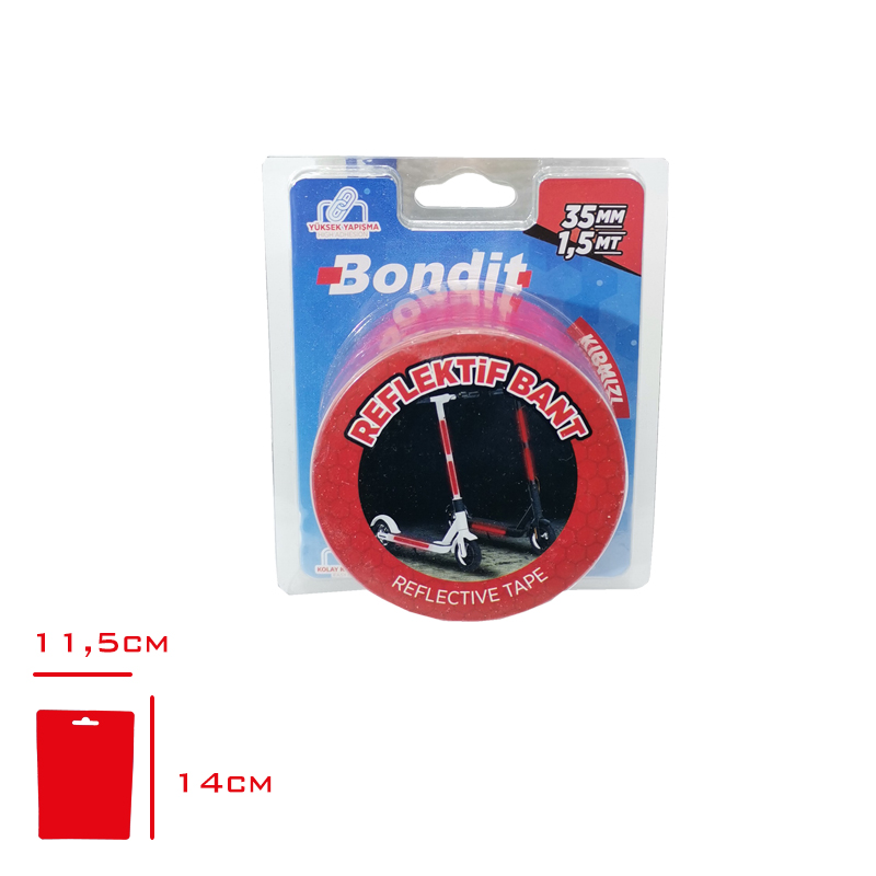 Bondıt Reflektıf Bant Petekli Kırmızı 35 Mm*1,5 Mt Bnd01093515k