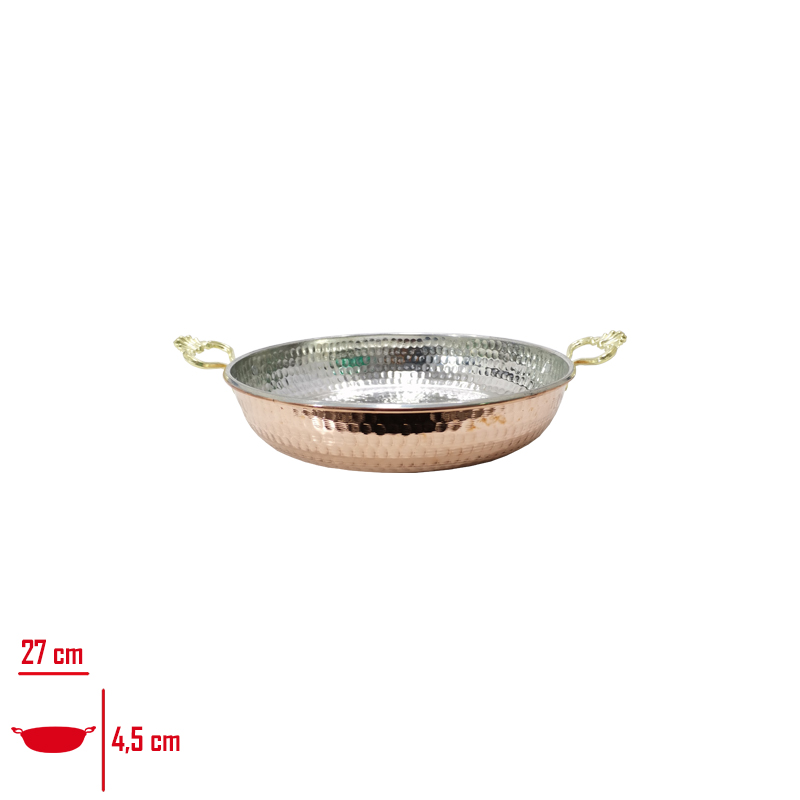 Leva Bakır Sahan 20 Cm Çift Kulplu Eko