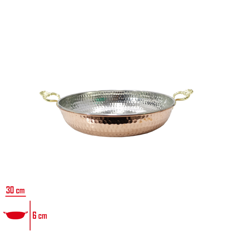 Leva Bakır Sahan 22 Cm Çift Kulplu Eko