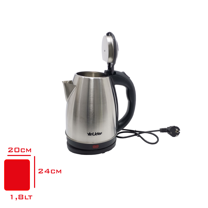 Lıder Celık Su Isıtıcı Kettle 1,8 Lt Inox 1800 W Lk-90