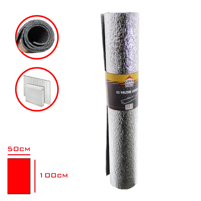 Leva Kalorıfer Petek Arkası Isı Yalıtım Levhası 50*100 Cm 5 Mm Lv-3221