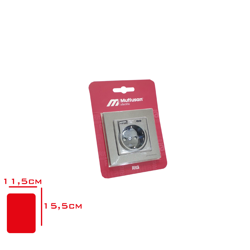 Mutlusan Topraklı Priz Usb+Typc 2'li Antrasıt