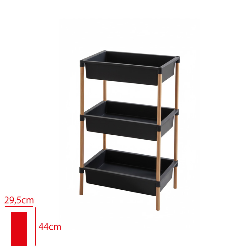 Ahsap Cok Amaclı Sepet 3 Katlı Ns-01