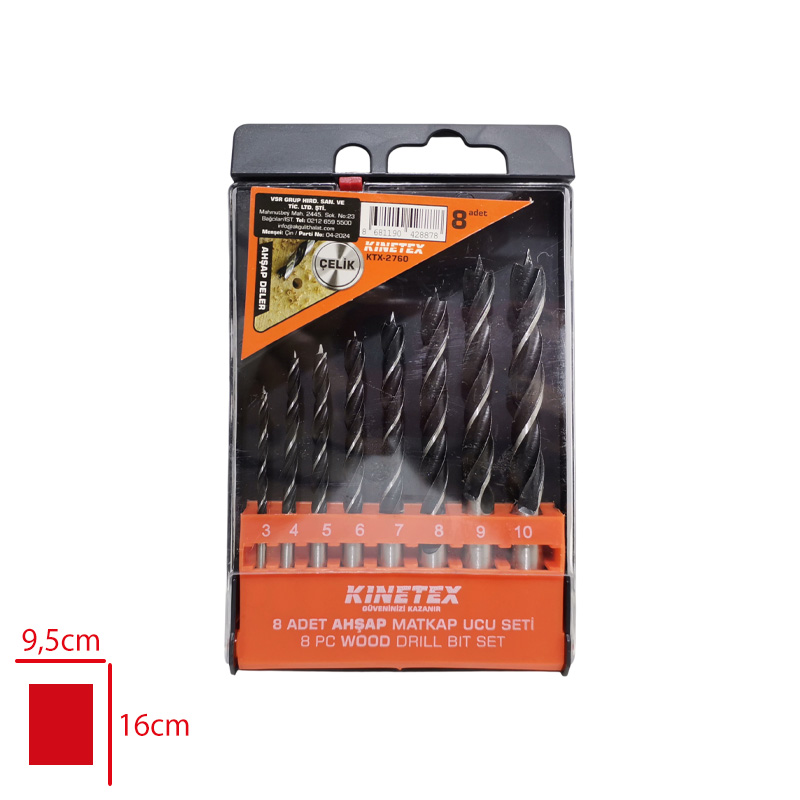 Knıtex Matkap Ucu Setı Ahsap 8'li Ktx-2760