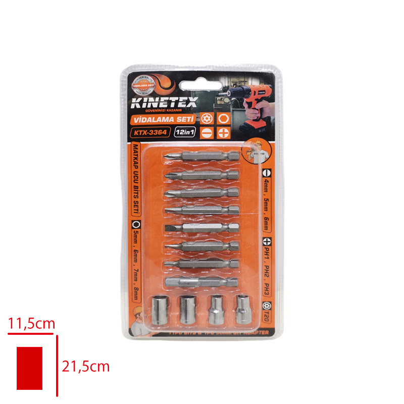 Knıtex Vıdalama Uc Setı Bıts 12'li Ktx-3364