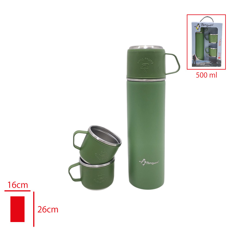 Penguen Celık Kamp Termos Gına 500 Ml + 2 Bardak Png-1050g
