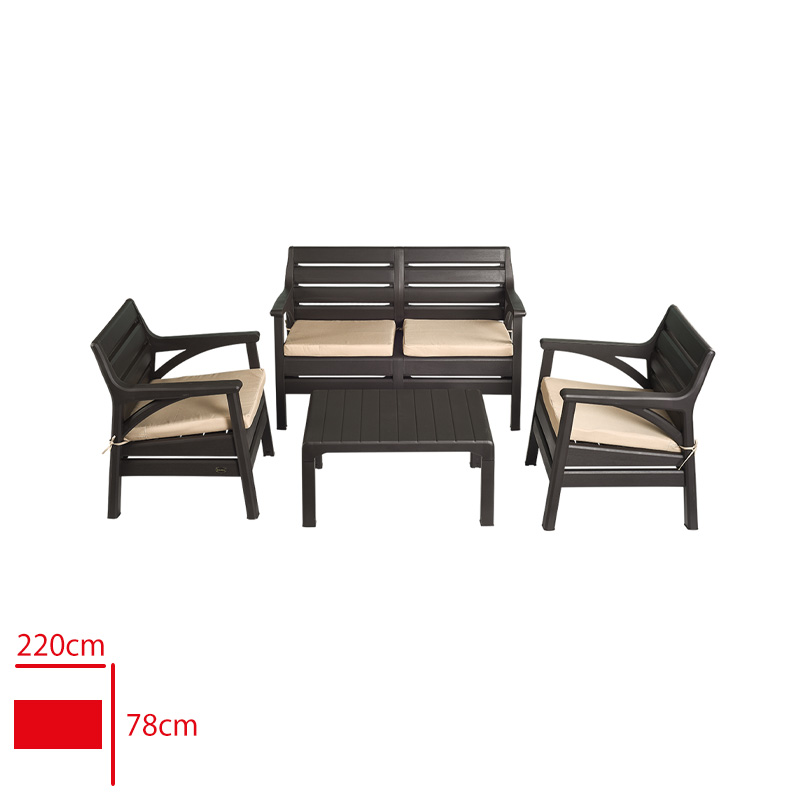 Holıday Koltuk Takımı Mıamı 1 Ikılı + 2 Tekli + 1 Sehpa Kahverengı Hk-800