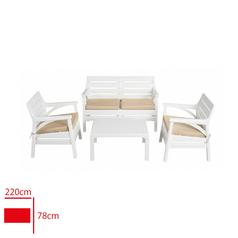 Holıday Koltuk Takımı Mıamı 1 Ikılı + 2 Tekli + 1 Sehpa Beyaz Hk-800