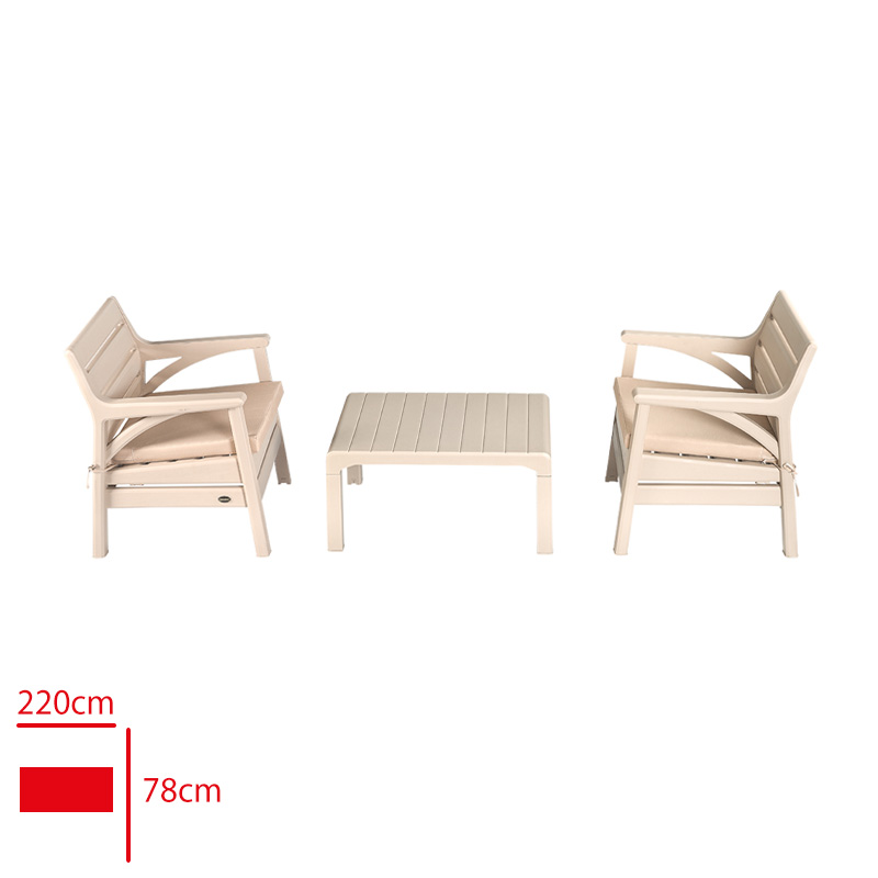 Holıday Balkon Takımı Barcelona 2 Tekli + 1 Sehpa Cappucıno Hk-805