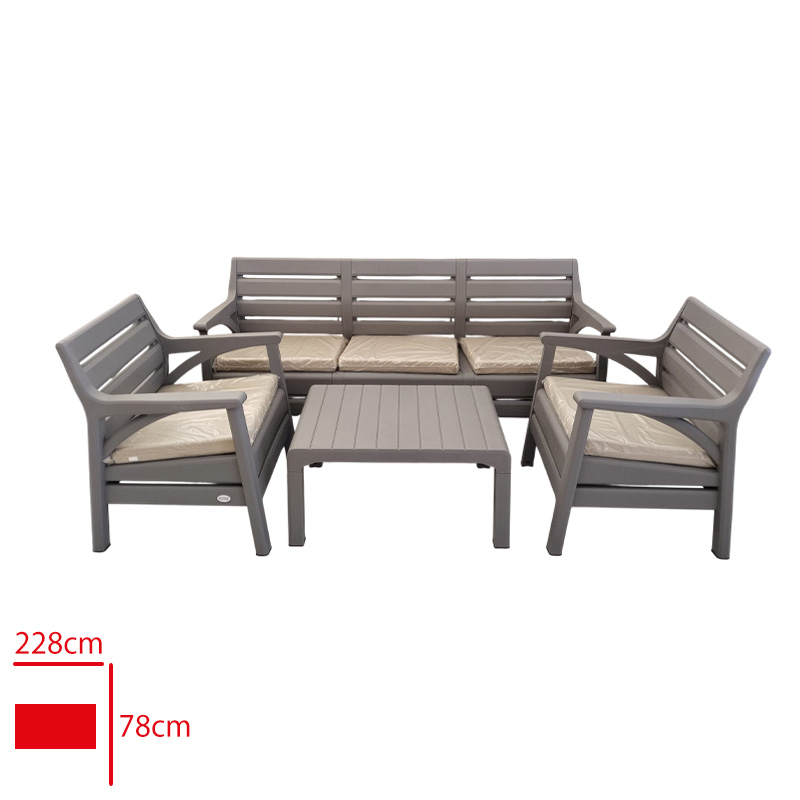 Holıday Koltuk Takımı Hawaı 1 Uclu + 2 Tekli + 1 Sehpa Col Gri Hk-810