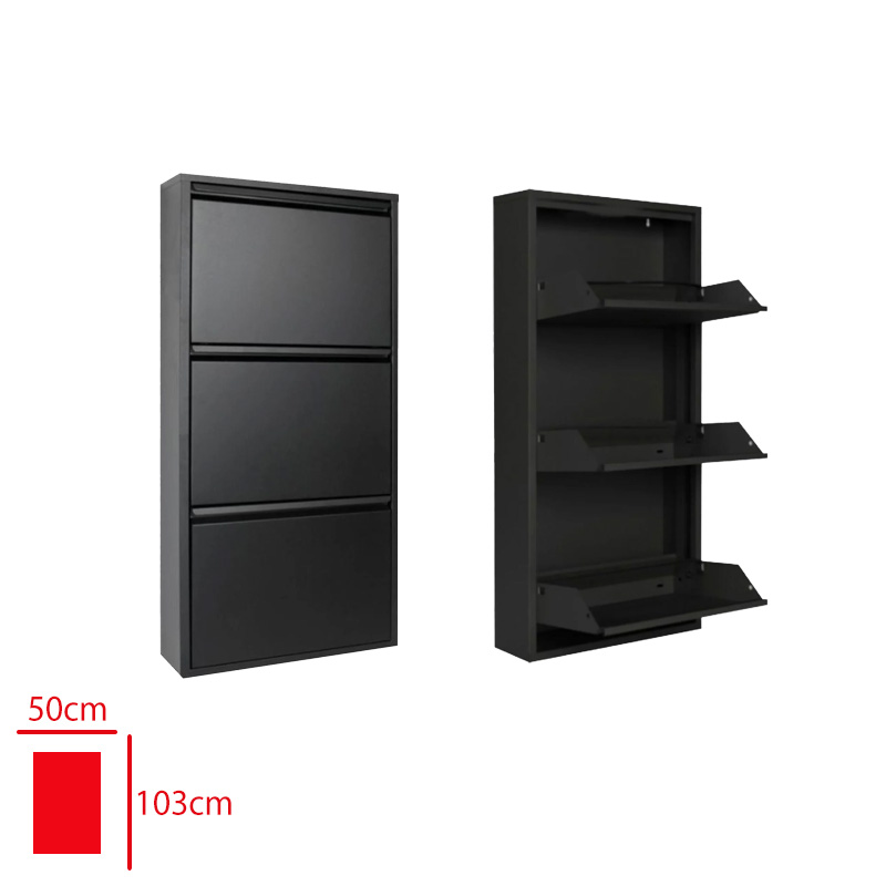 Metal Ayakkabılık 3 Kapak Siyah