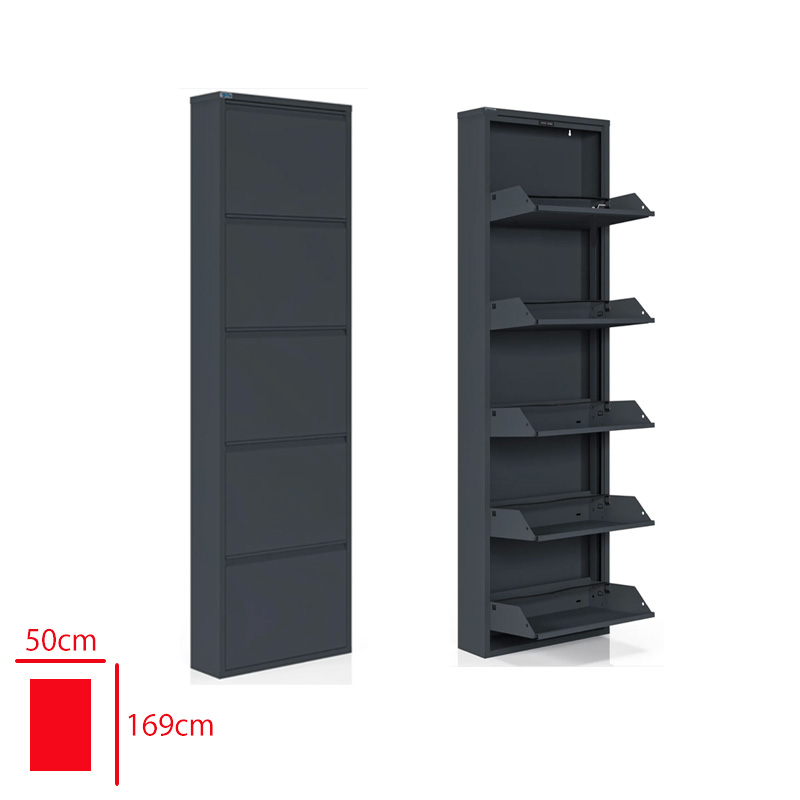 Metal Ayakkabılık 5 Kapak Antrasıt