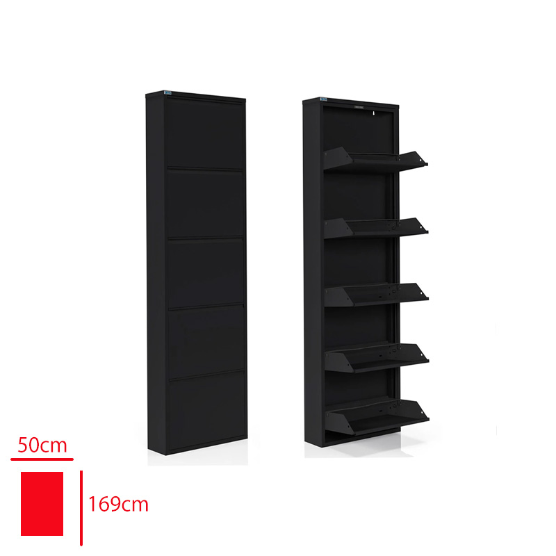 Metal Ayakkabılık 5 Kapak Siyah
