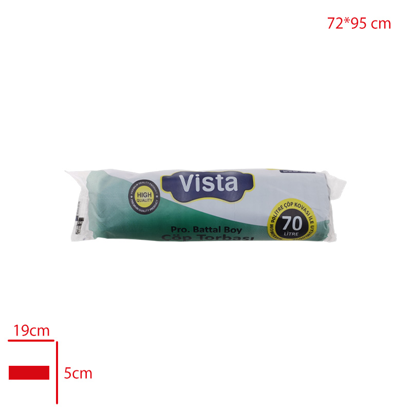 Vısta Çöp Torbası Ekonomık Battal 10'lu 72*95 Cm 120 Gr
