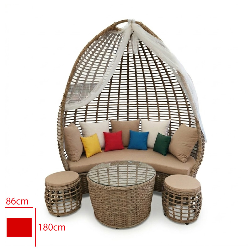 Formet Kapadokya Takım 2+1+1+Sehpa Rattan Cappucıno/Mınder Cappucıno