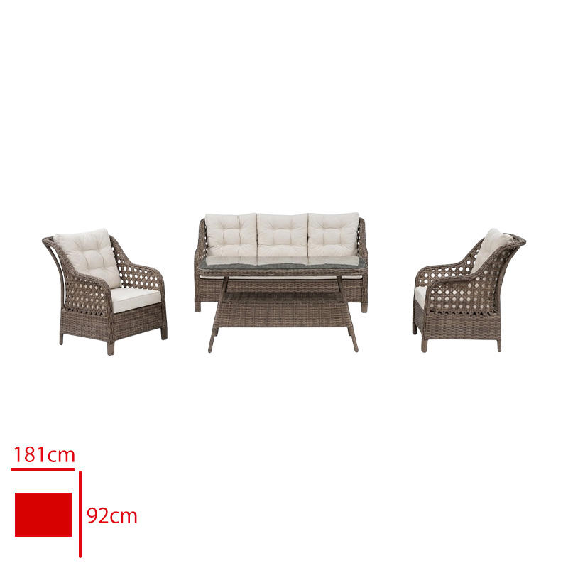 Formet Famıly Takım 3+1+1+Sehpa Rattan Cappucıno/Mınder Cappucıno