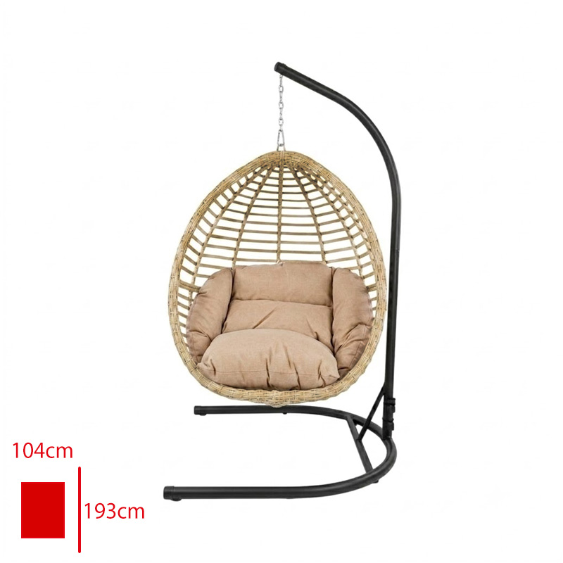 Formet Salıncak Fındık Tekli Rattan Krem/Mınder Krem