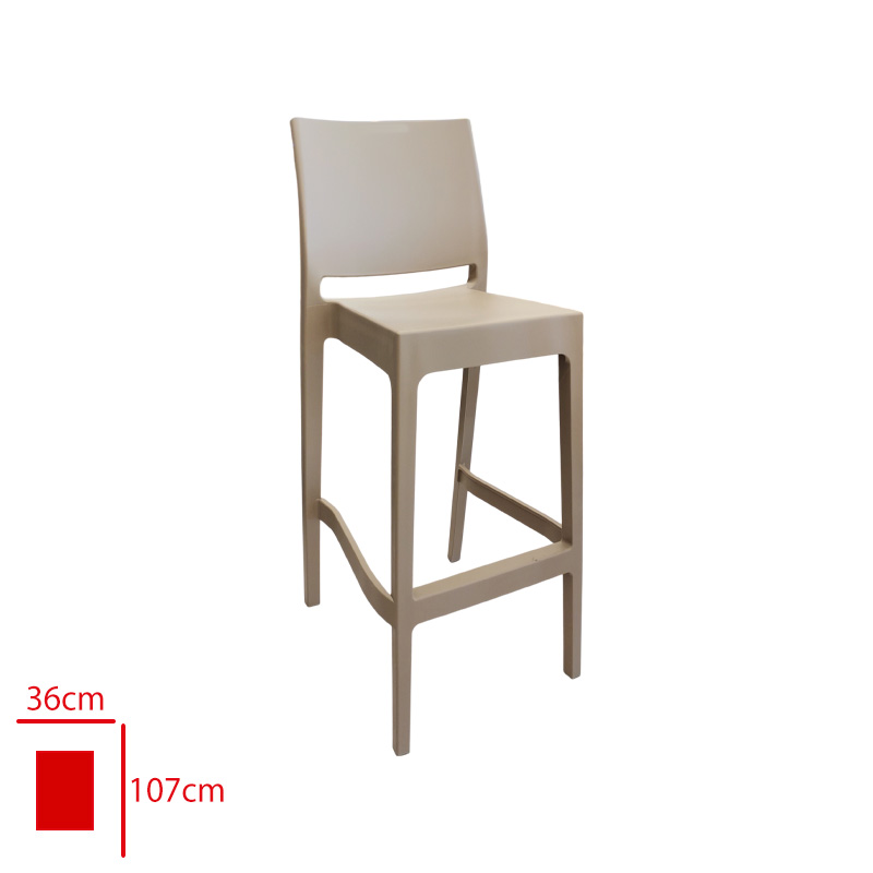 Sıesta Bar Taburesı 75 Cm Maya Kum Gri 099