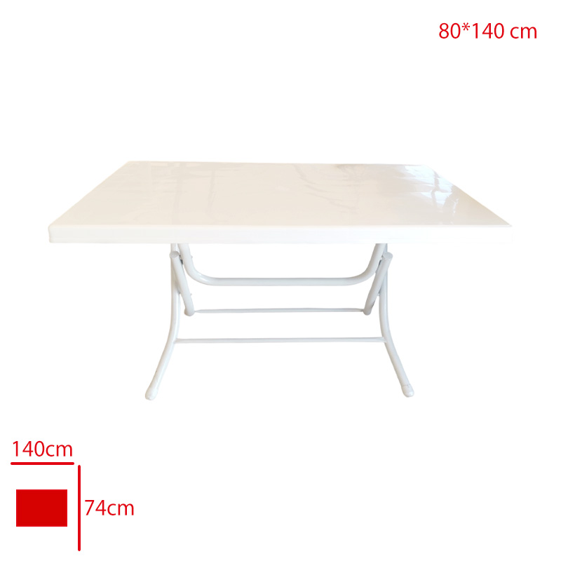 Sıesta Masa 80x140 Katlanır Metal Ayak Beyaz 204